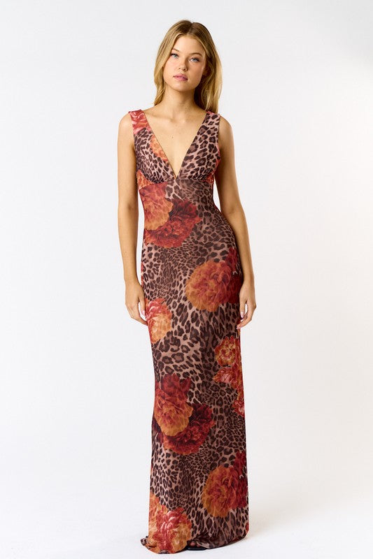 animal print maxi dress PINK LONG CAMI W/TIE BACK XS slightly flared skirt * Softly falling fabric * Sleeveless design * Print may vary * Length in size 6 approx Leopard Fever Maxi Dress |