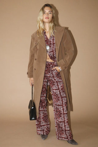 Bordeaux Satin Button Shirt (December Pre-Order)