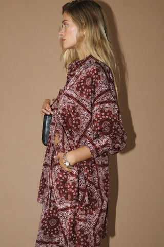 Bordeaux Paisley Wide Leg Trouser (December Pre-Order)