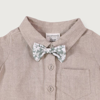 Noah Bowtie Linen Baby Romper