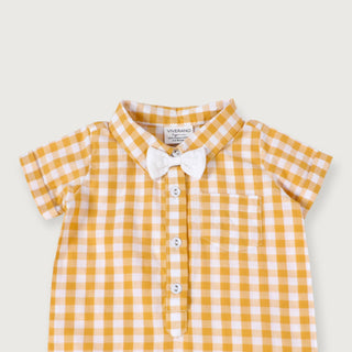 Jules Gingham Bowtie Baby Romper