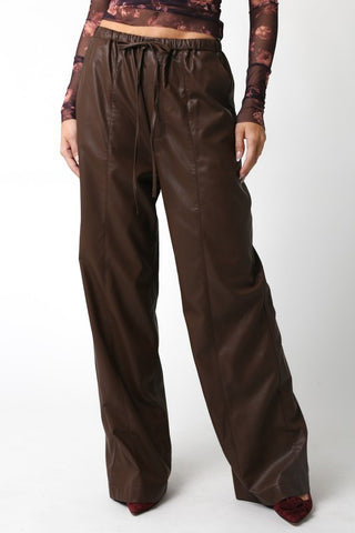 Chocolate PU Pants