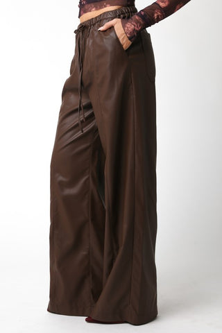 Chocolate PU Pants