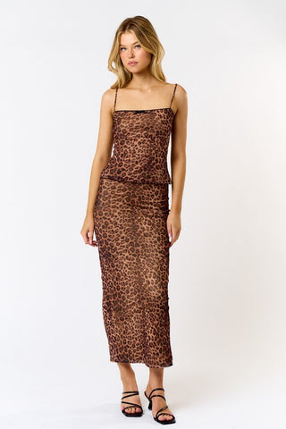 LEOPARD MAXI SKIRT