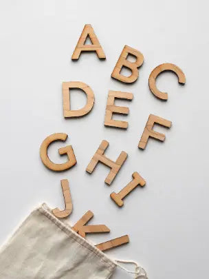 Wooden Uppercase Alphabet Set • Movable Alphabet Set Maple