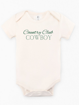 "Country Club Cowboy'" Organic Baby Onesie