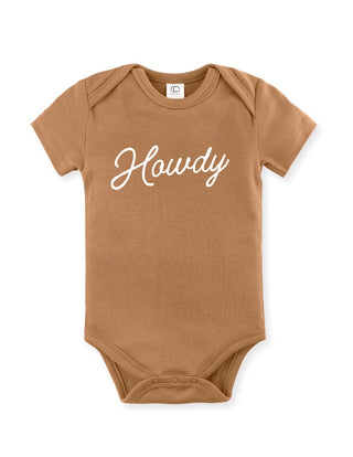 "HOWDY" Organic Baby Onesie (GINGER)