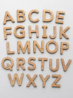 Wooden Uppercase Alphabet Set • Movable Alphabet Set Maple